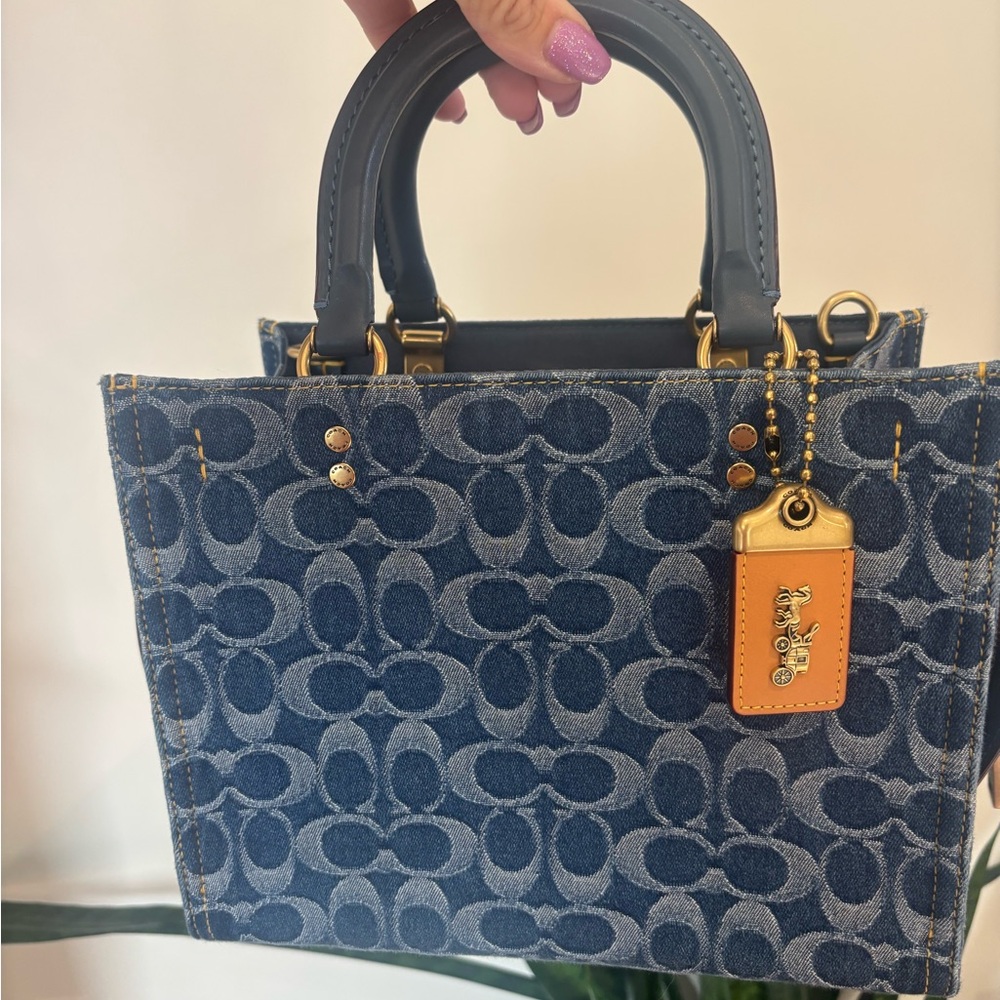 Coach Denim Blue Rogue tote